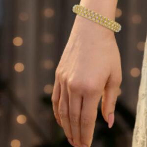 Round With Full Stone Gold Bracelets