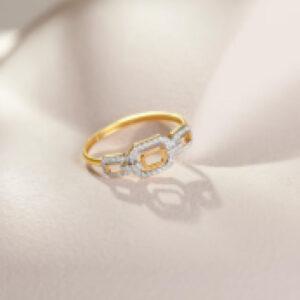 Bridie / 0.80ct Elongated Hexagon Sapphire Bezel Solitaire